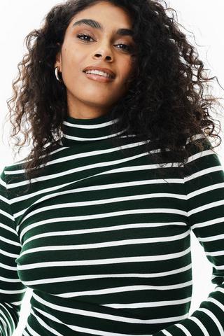 Ribbed Long Sleeve Turtle Neck Top