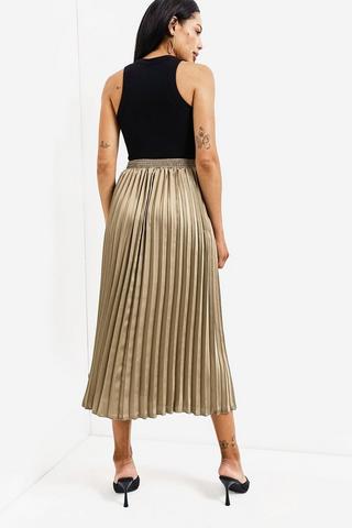 Satin Pleated Skirt