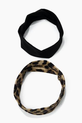 2 Pack Leopard Print Headbands