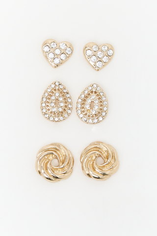 3 Pack Stud Earrings