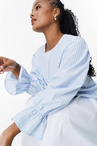 Stripe Tie Back Blouse