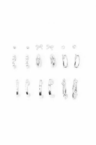 9 Pack Hoop And Stud Earrings