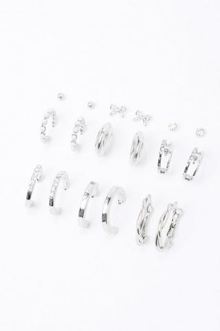 9 Pack Hoop And Stud Earrings