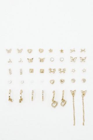 20 Pack Hoop And Stud Earrings