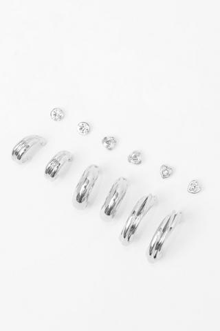 6 Pack Hoop And Stud Earrings