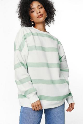 Oversized Stripe Sweat Top