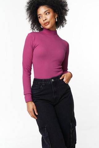Seamless Long Sleeve Turtle Neck Top