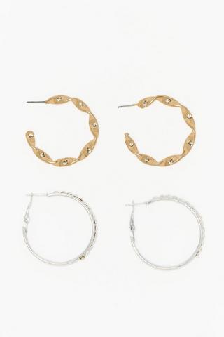 2 Pack Hoop Earrings