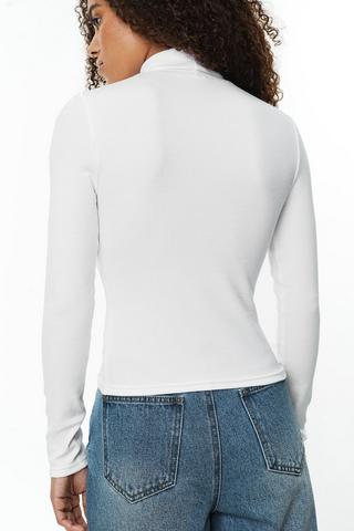 Ribbed Long Sleeve Turtle Neck Top