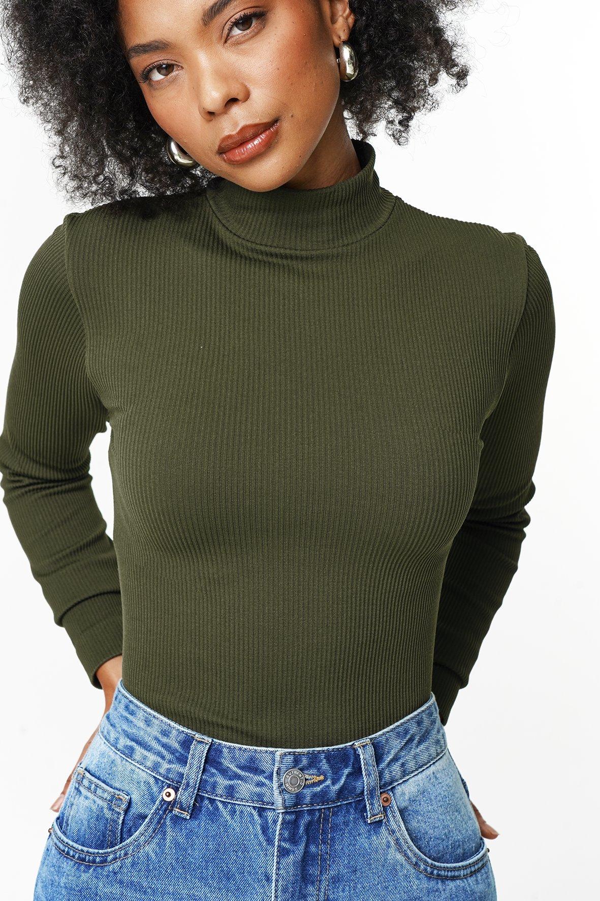 Seamless Long Sleeve Turtle Neck Top