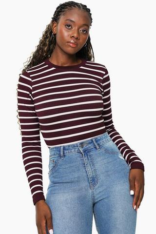 Seamless Stripe Long Sleeve Top