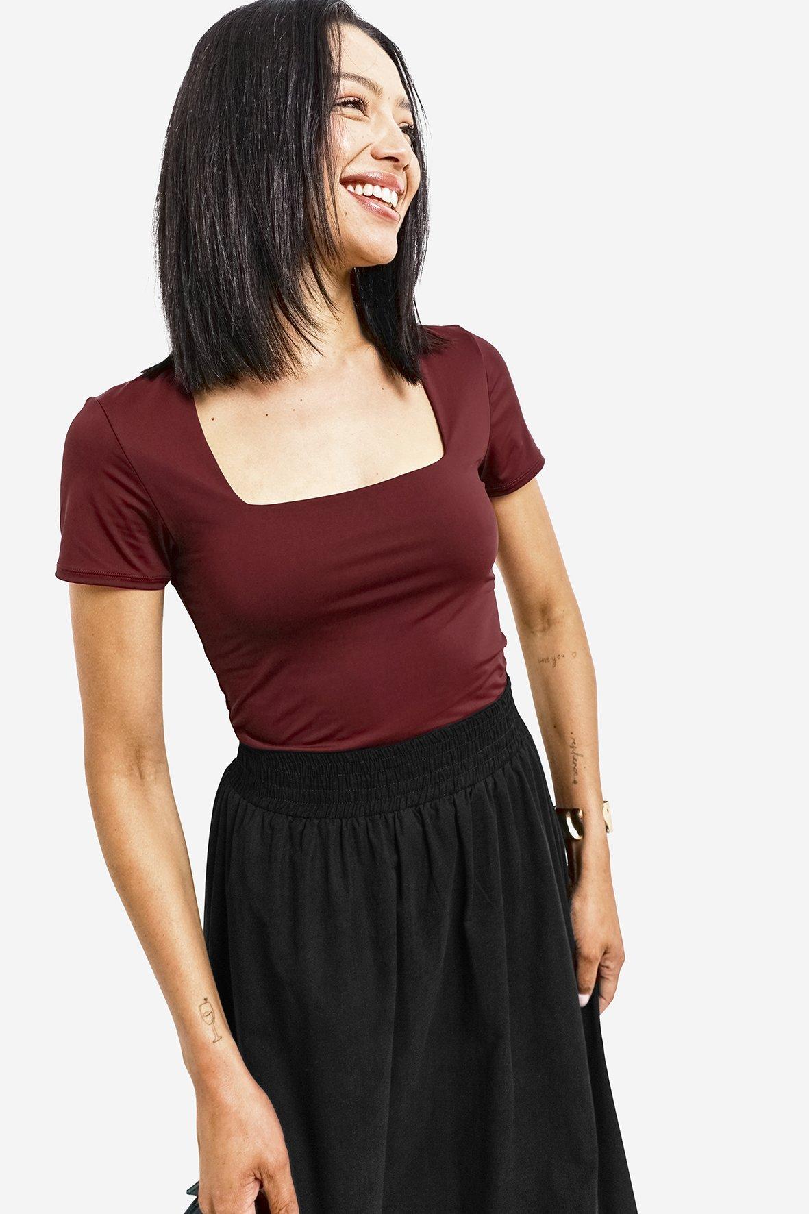 Fitted Square Neck Top