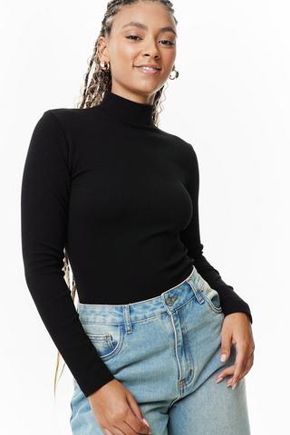 Seamless Long Sleeve Turtle Neck Top