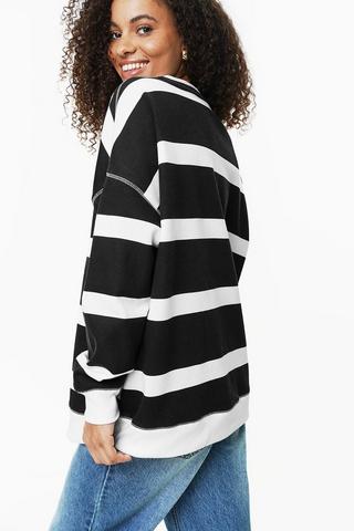 Oversized Stripe Sweat Top