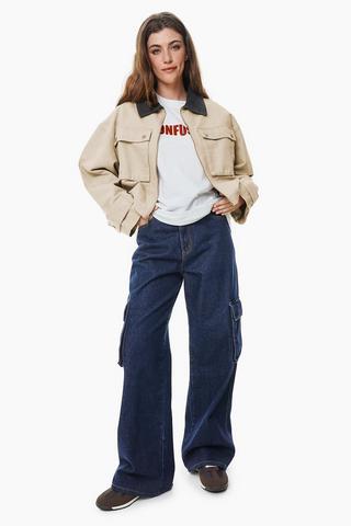 Wide Leg Cargo Denim