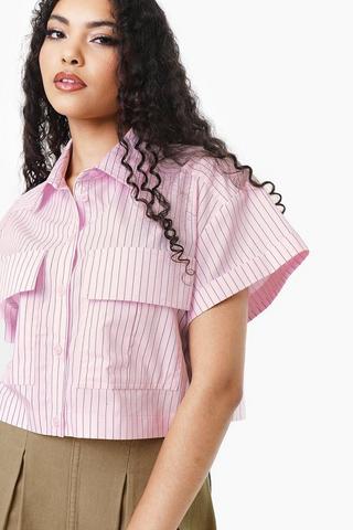 Stripe Boxy Poplin Shirt