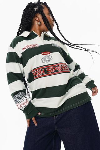 Oversized Stripe Golfer Sweat Top