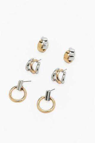 3 Pack Stud Earrings