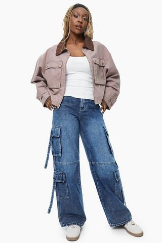 Wide Leg Cargo Denim