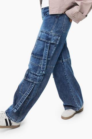 Wide Leg Cargo Denim