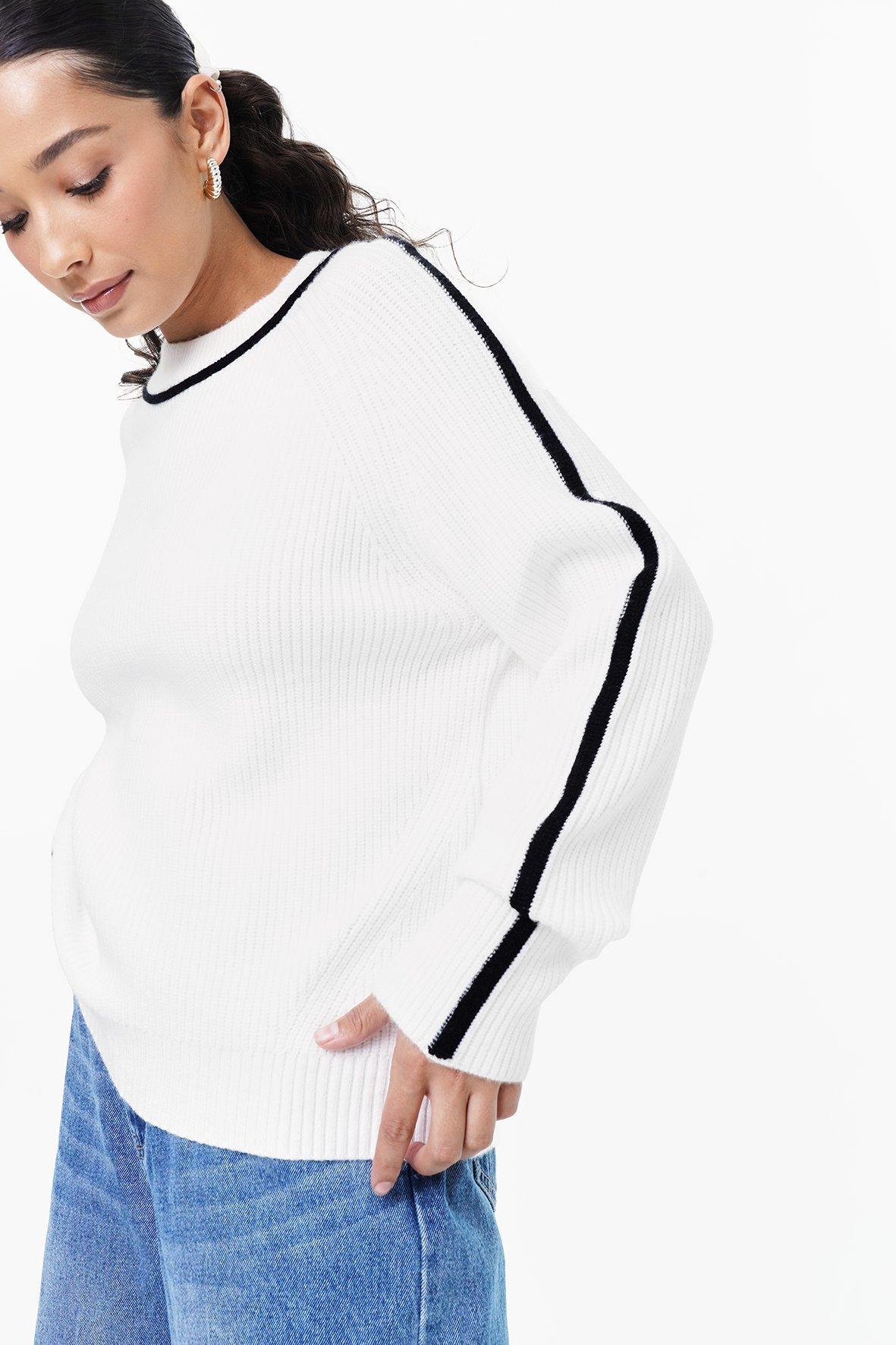 Plain knitted crew neck - Light feather gray main image 1