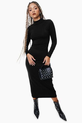 Skin Tight Turtle Neck Bodycon Dress