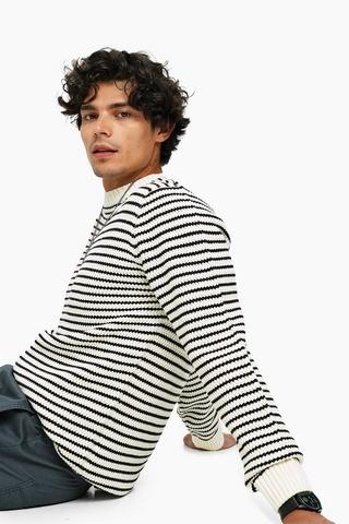 Stripe Crew Neck Knit
