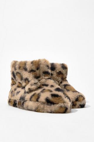 Leopard Print Slipper Boot