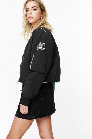 Cropped Bomber Jacket