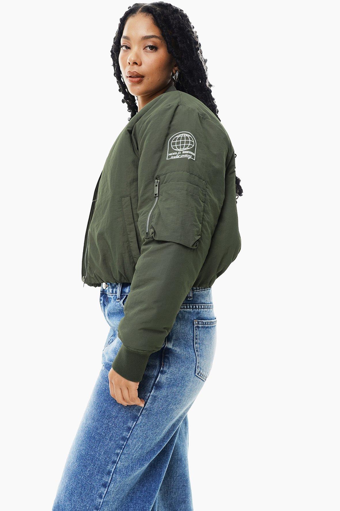Bomber Jacket Green Smart Jacket Womens Cropped Bomber Jacket