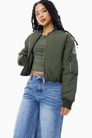 Cropped Bomber Jacket