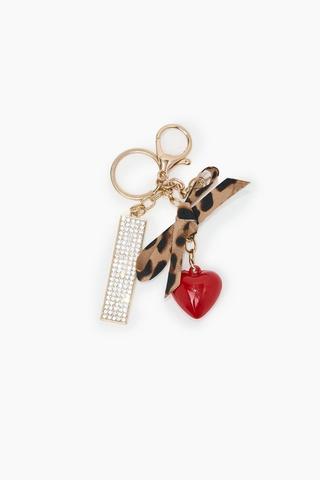 Keyring - Leopard Print Bow