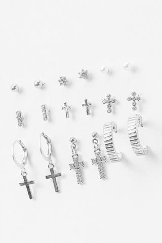 9 Pack Stud Earrings