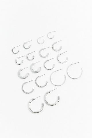 9 Pack Hoop Earrings