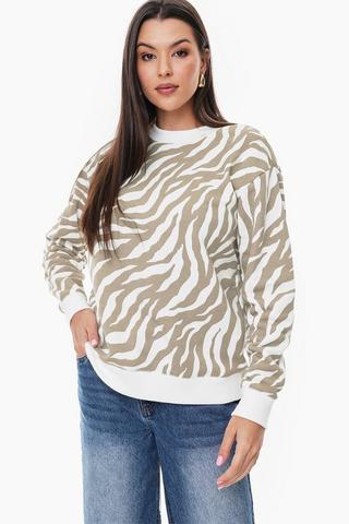 Zebra Print Sweat Top