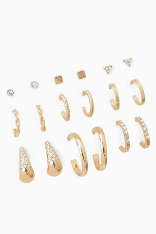 9 Pack Hoop And Stud Earrings