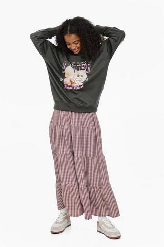 Check Maxi Skirt