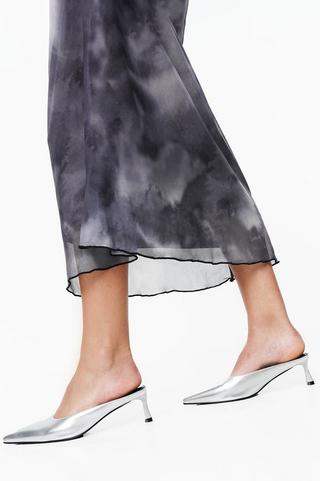 Metallic Slip-on Stiletto Heel