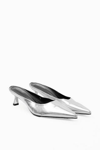 Metallic Slip-on Stiletto Heel