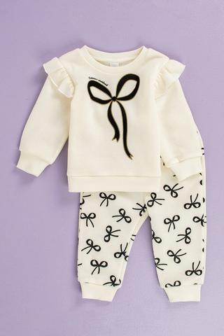 Bow Sweat Top And Joggers Set