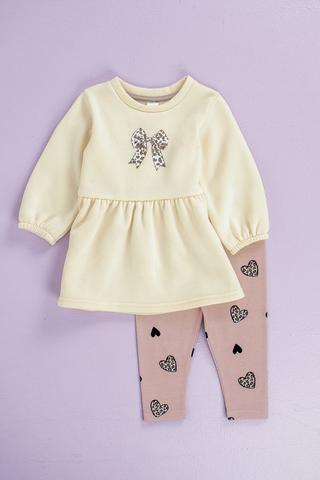 Long Sleeve Dress And Leggings Set