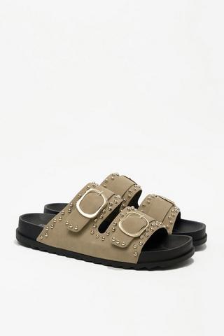 Stud Detail Double Buckle Slider