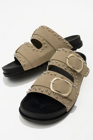 Stud Detail Double Buckle Slider