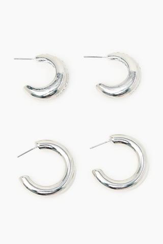 2 Pack Hoop Earrings