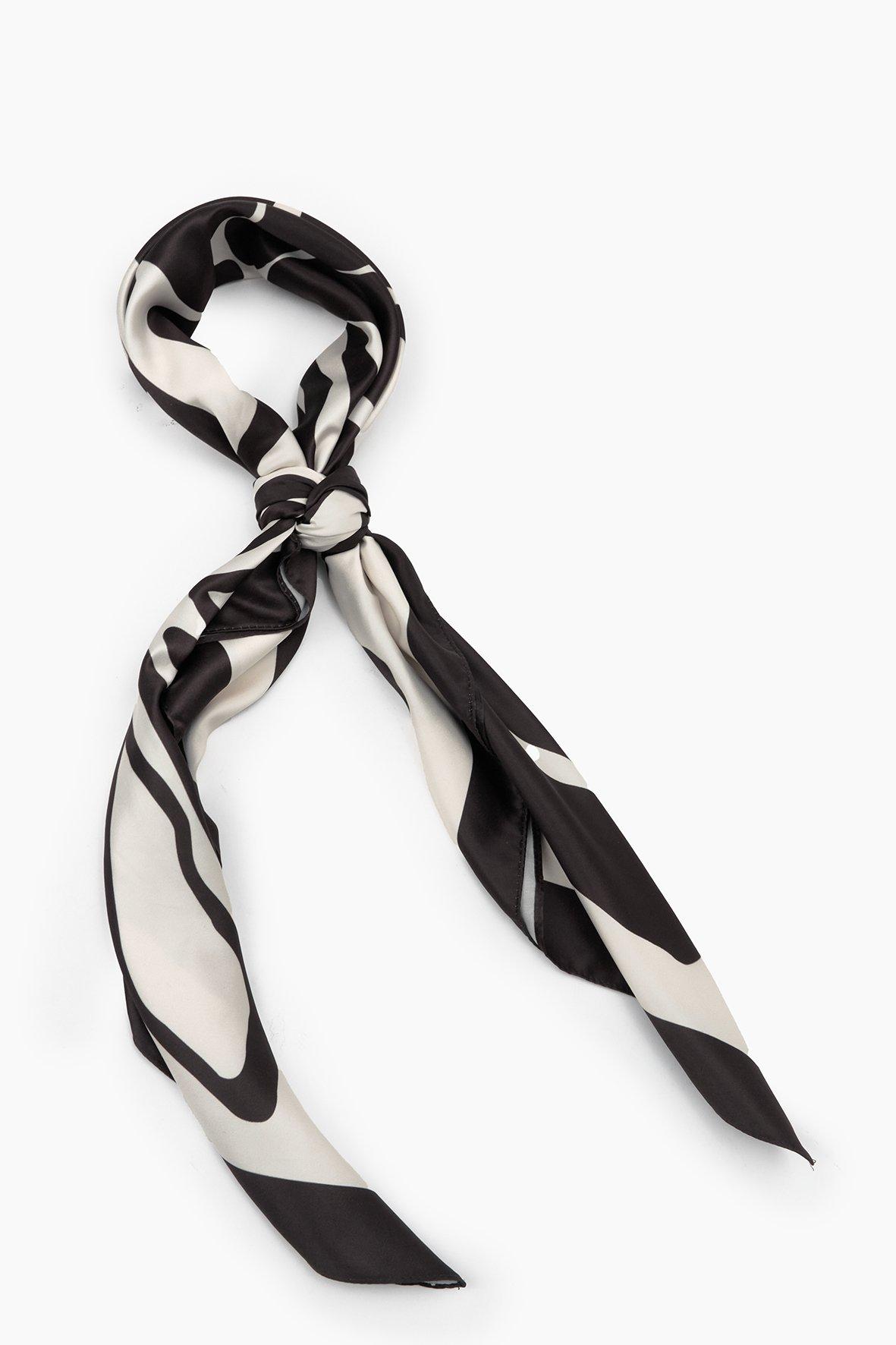 SCARF 220 CM IN BLACK MIX WHITE WOOL 401165