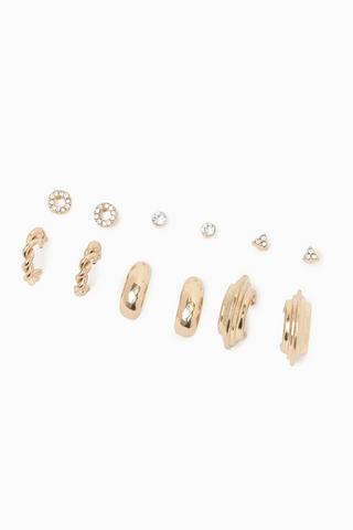 6 Pack Hoop And Stud Earrings