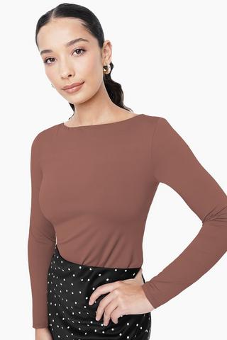 Fitted Boat Neck Top