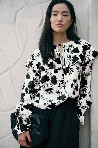 Flounce Detail Blouse