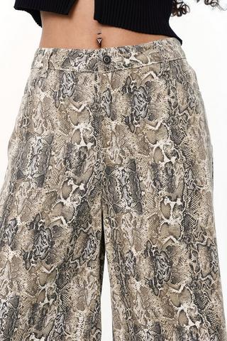 Snake Print Oversized Jorts