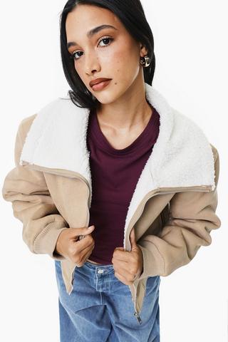 Suede Aviator Jacket